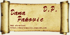Dana Papović vizit kartica